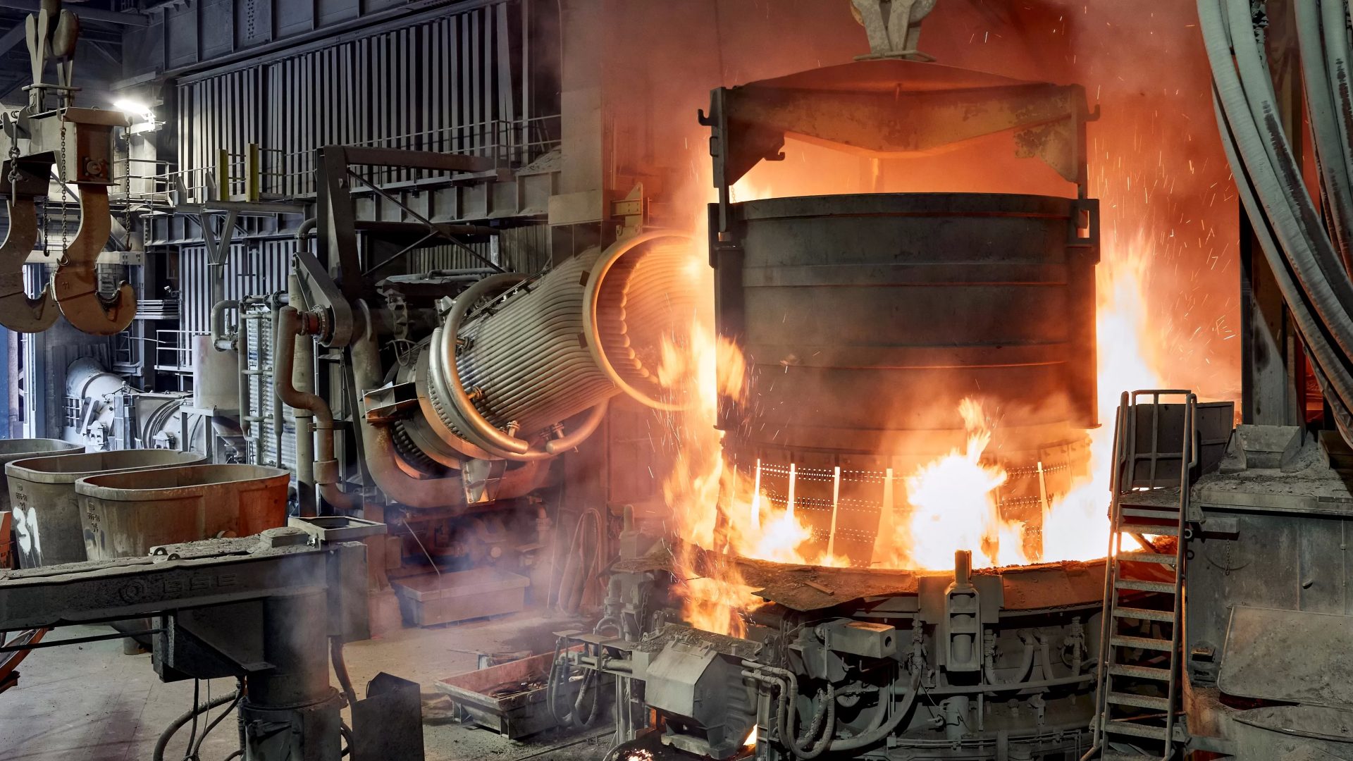 Elektrolichtbogenofen korb schrott feuer