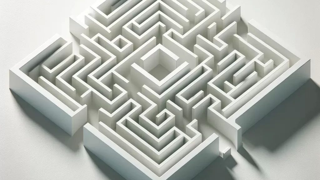 3d labyrinth geometrische illustration