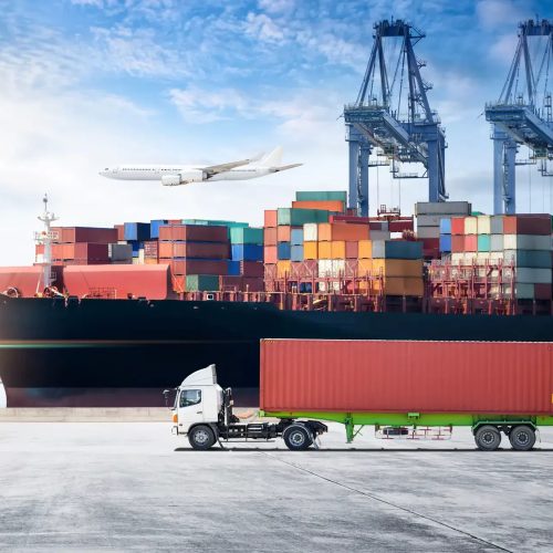 Transport lieferkette hafen spedition